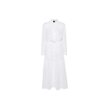 PINKO Broderie-Anglaise Detailed Maxi Shirt Dress