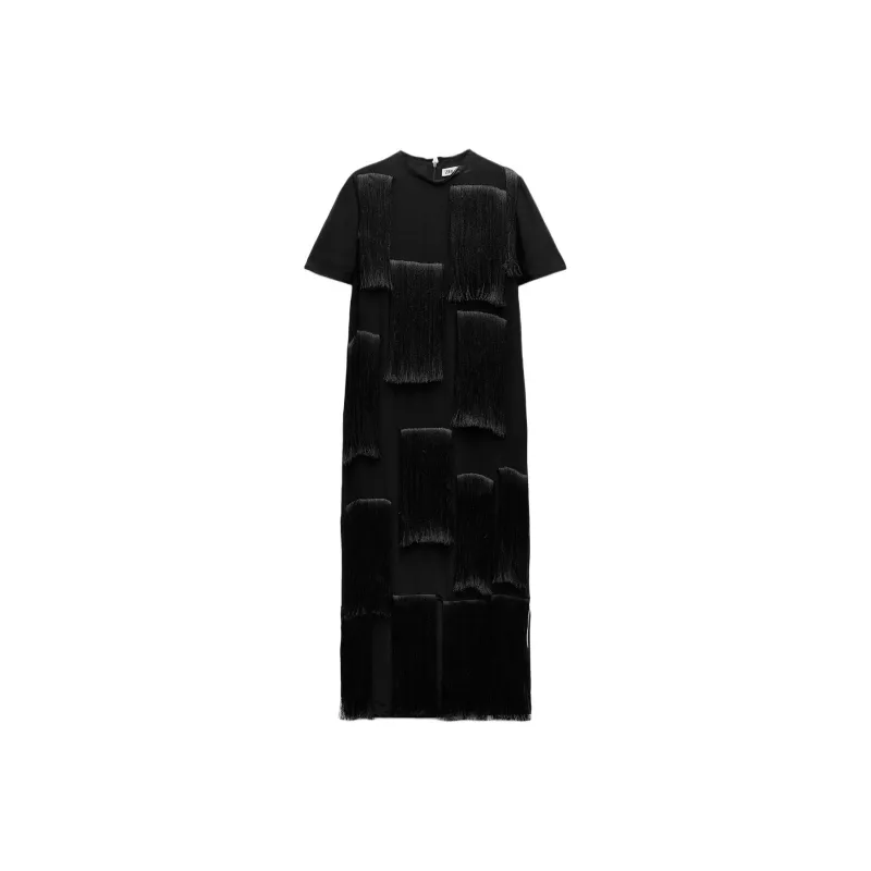 ZARA ZW Series Short Sleeved Dress Women's Black-0