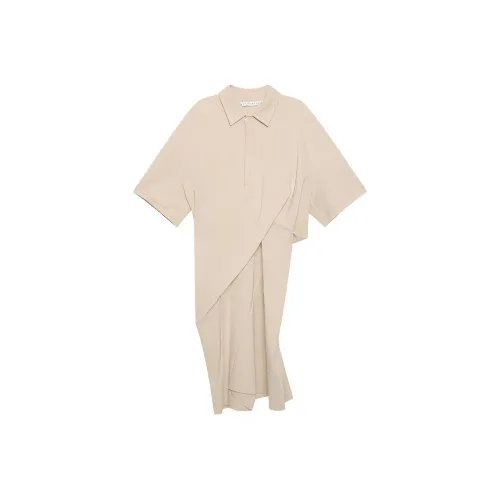 SEMICIRCLE Short Sleeved Dress Women's Gray Apricot