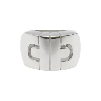 BVLGARI 2010s 18K White Gold Parentesi Ring