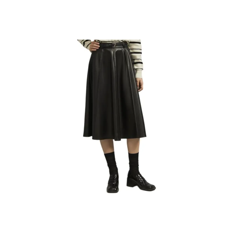 ELLE Leather Long Skirts Women's-6