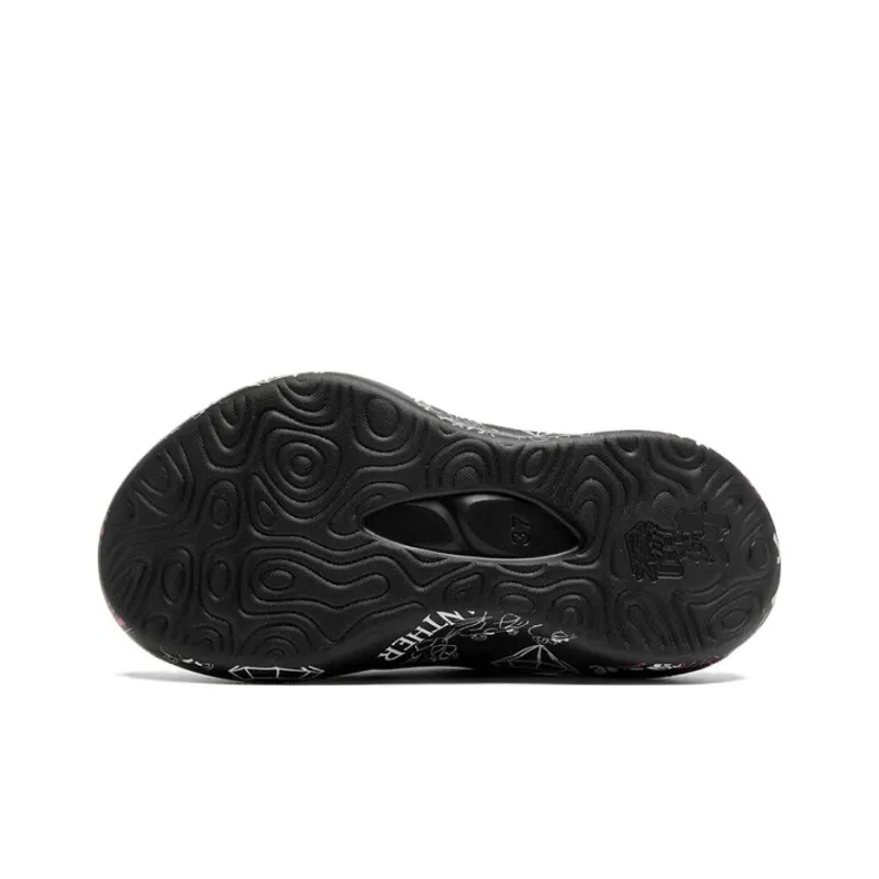 PINK PANTHER x QIAODAN Slip Resistant Abrasion Resistant Slide Slippers Women's Black-4