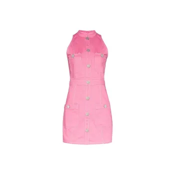 BALMAIN Button Detail Sleeveless Dress