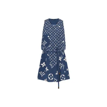 LOUIS VUITTON Sleeveless Dress Women's Blue
