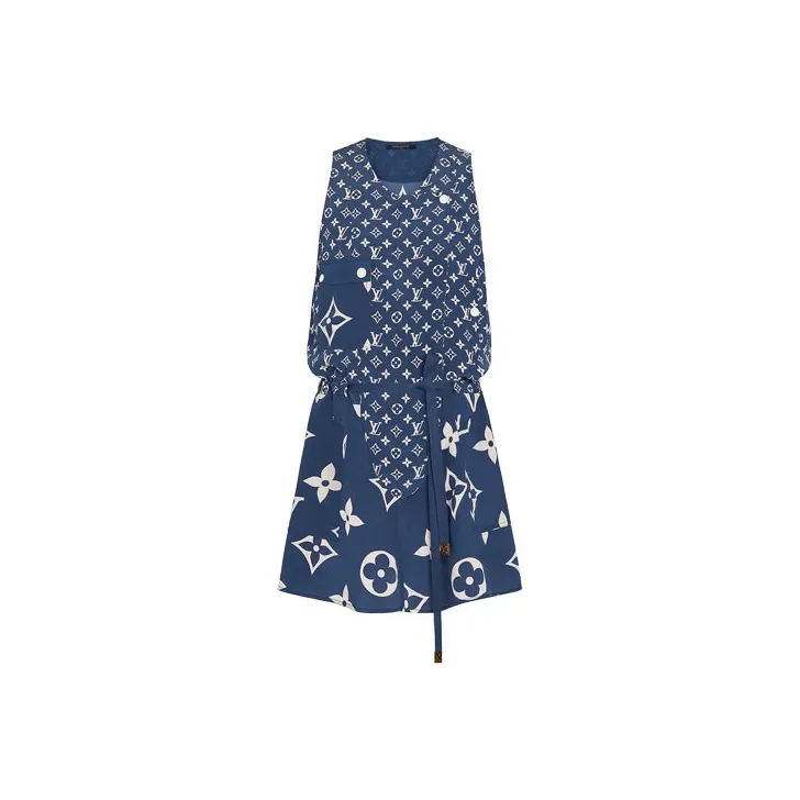 LOUIS VUITTON Sleeveless Dress Women's Blue-0