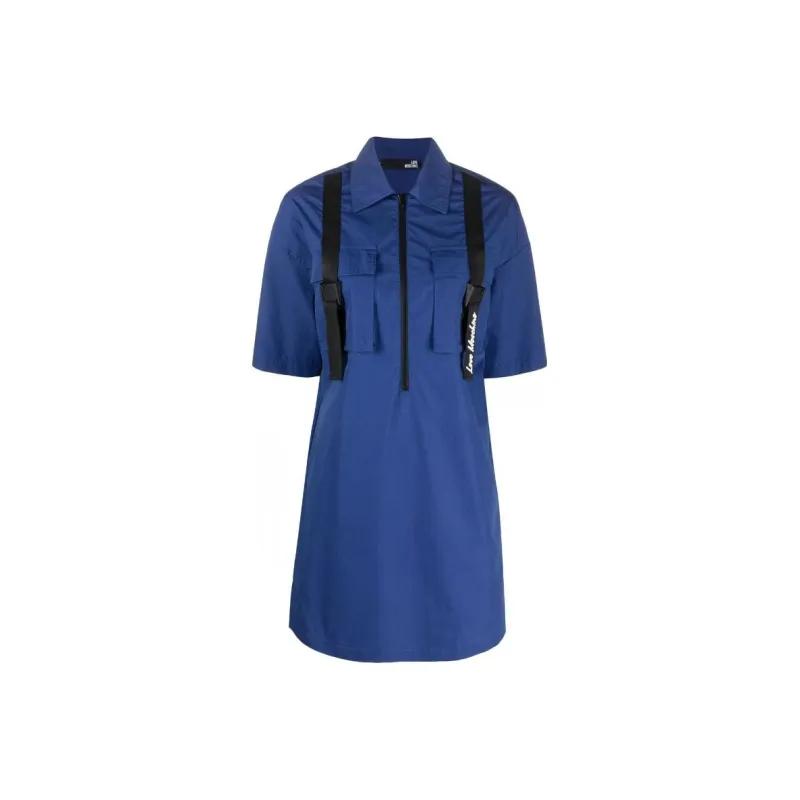 MOSCHINO Short-Sleeved Dresses Women's Blue-0
