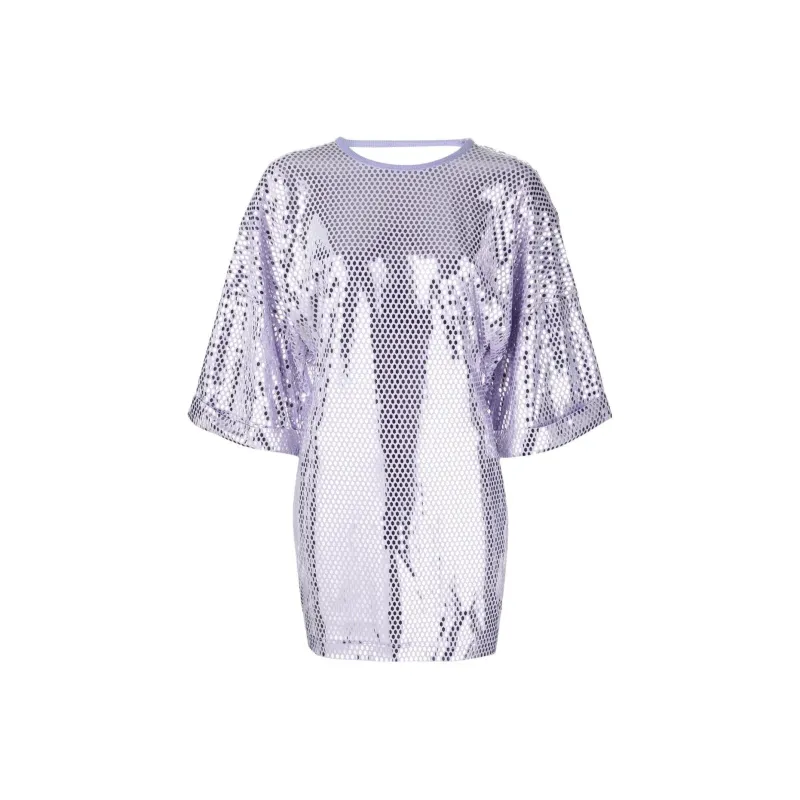 Rotate Short-Sleeved Dresses Women's Purple-0