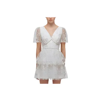 Self portrait Short Sleeved Dresses Women's White