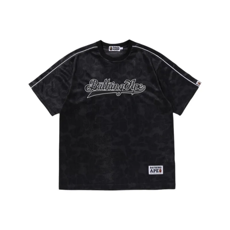 Bape Camo Stripe Baseball Logo Relaxed Fit Tee-0
