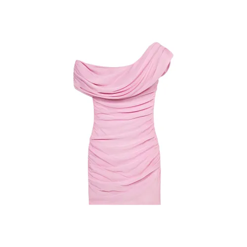 Blumarine One Shoulder Draped Ruched Mini Dress