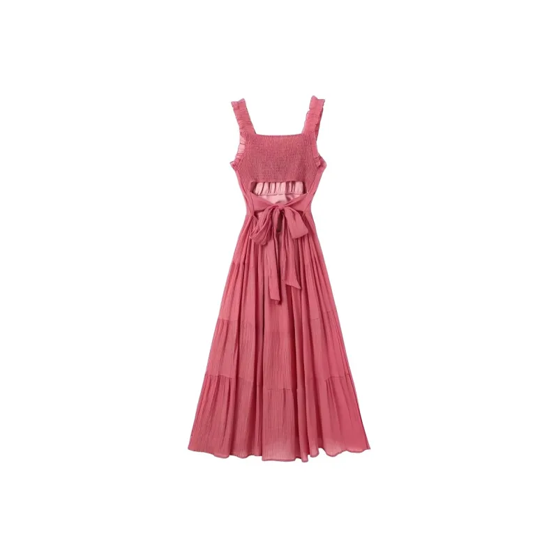 OZVO Slip Dresses Women's Fuchsia-1