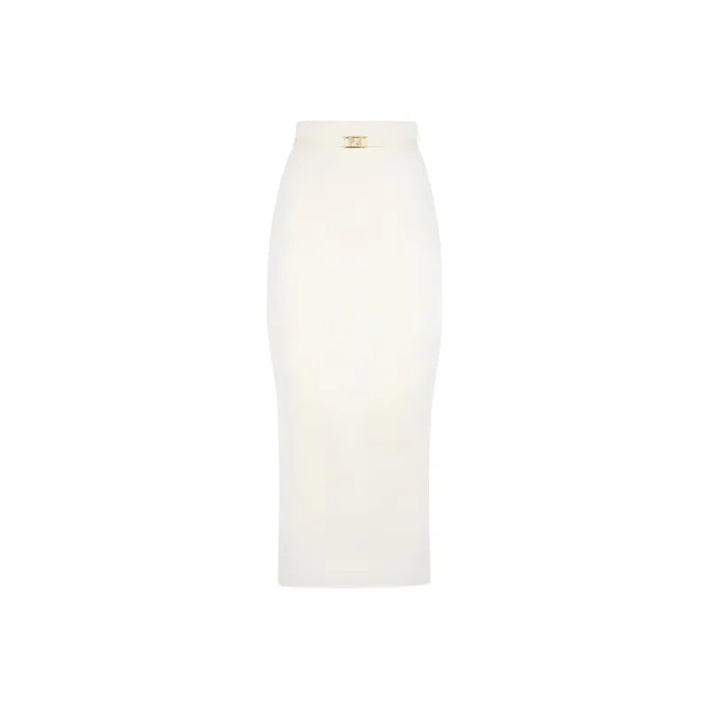 FENDI SS22 Knit Long Skirts Women's White-0