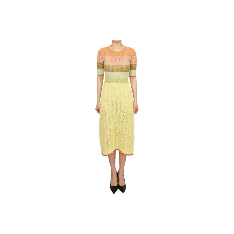 Vanessa Bruno Short Sleeved Dresses Women's Yellow-0