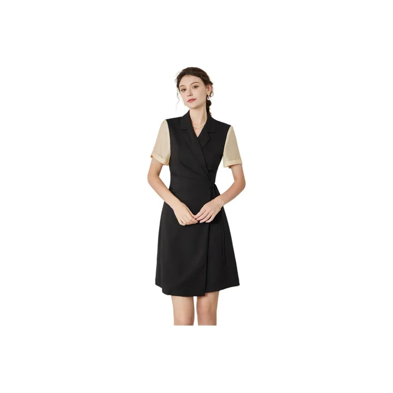 ROEYSHOUSE Short Sleeved Dresses Women's Black-0