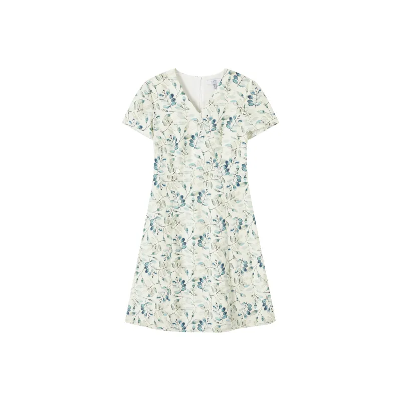 FINITY Short Sleeved Dresses Women's Beige Base Print-0