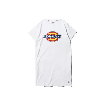 Dickies Crew Neck Fitted Short-Sleeved Dress Women's White
