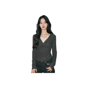 FOREVER 21 Knitwear Women's Gray Long Sleeved