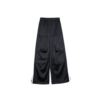 MUGUOGUOMU Casual Pants Loose Fit Women's Black