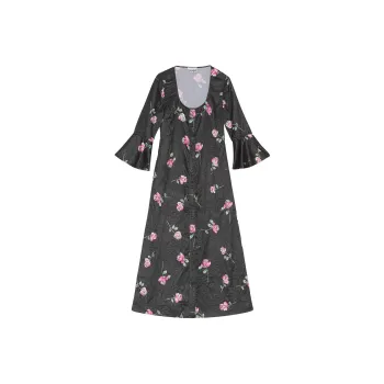 GANNI Short-Sleeved Dresses Women's Black