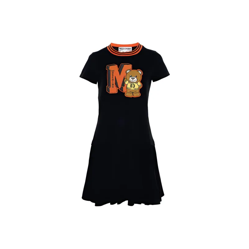 MOSCHINO Short Sleeved Dresses Women's Black-0