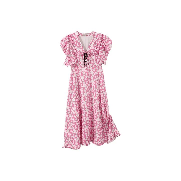 YUMOMO STAR A Line Skirt Dress Peachy Pink-0