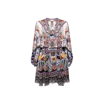 Camilla My Folk Art Silk Minidress