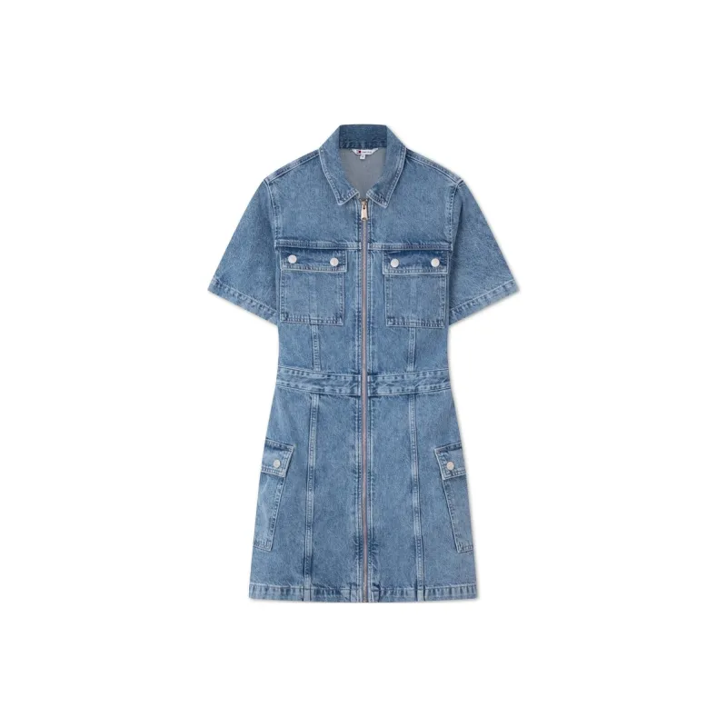 Tommy Hilfiger Short-Sleeved Dresses Women's Denim Blue-0