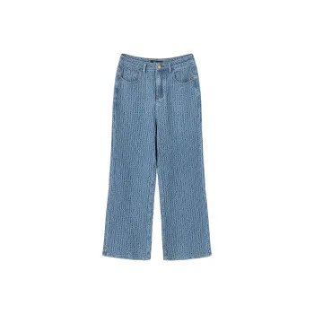 MEETLADY Wide Leg Jeans Women's Denim Blue