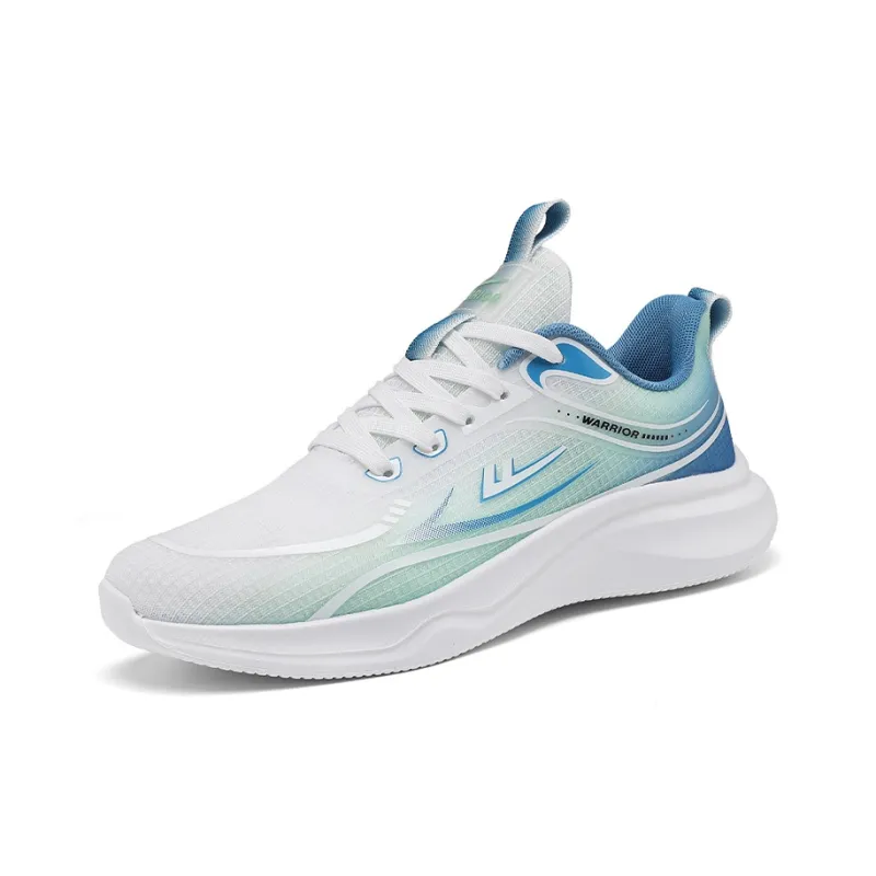 WARRIOR Running Shoes Men Low Top White/Green/Blue-1