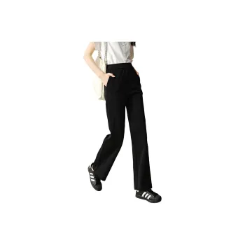 Late White Casual Pants Women's Black