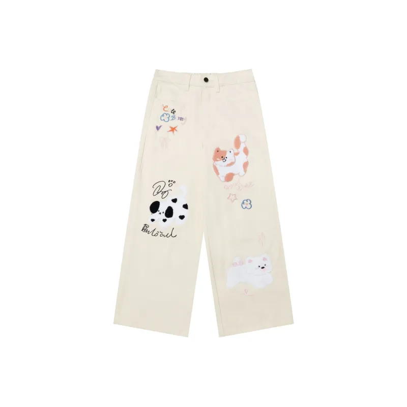 Vine Color Casual Pants Unisex-0