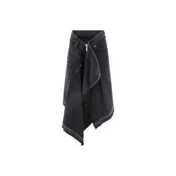 Sacai Denim Long Skirts Women's Smoke Gray