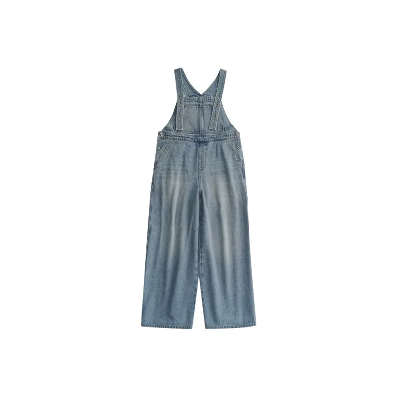 STILL WALKING Overalls Women's Denim Washed Blue-0