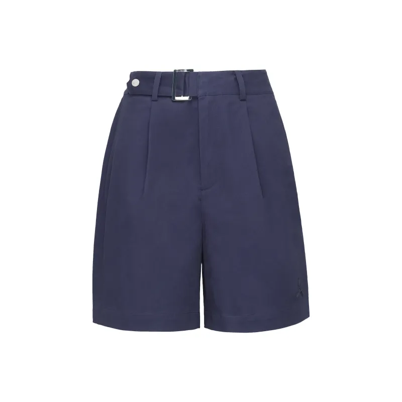 LI NING 1990 LADY L Series Casual Shorts Women's Dark Ship Blue-0