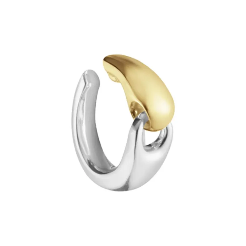 GEORG JENSEN 18K Gold 925 Sterling Silver Clip On Earrings Women's Silver-1