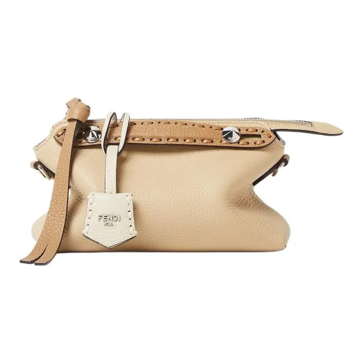 FENDI Selleria Calfskin Shoulder Bag, Crossbody Bag, Handbag Mini Women's Beige-1