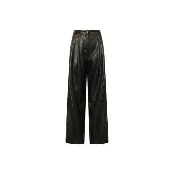 Valeria Obbaco Creative Leather Pants Women's Black