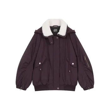 ELF SACK Puffer Jacket Women's Vintage Dark Reddish Purple