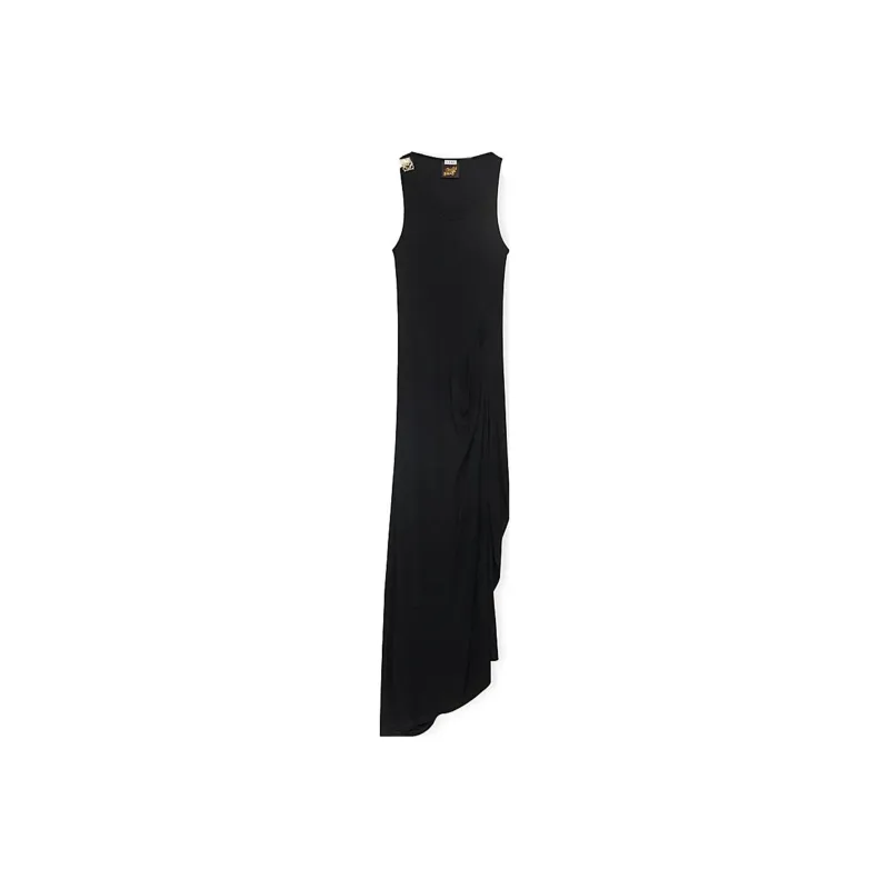 LOEWE Anagram Plaque Asymmetric Midi Dress-0
