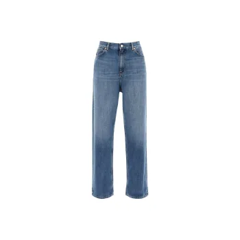 Valentino Logo Patch Straight Leg Jeans