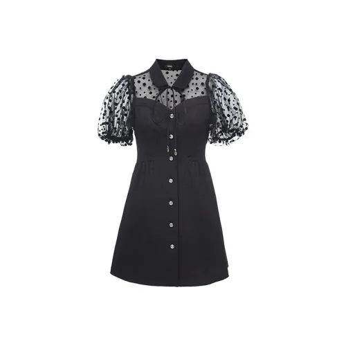 ONLY Short Sleeved Dresses Women's Black Denim