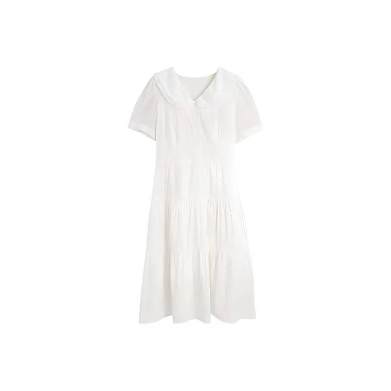 Love To Serve Short Sleeved Dress Women's White-0