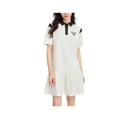 Skechers Sports Life Collection Short Sleeved Dresses Women's Marshmallow White