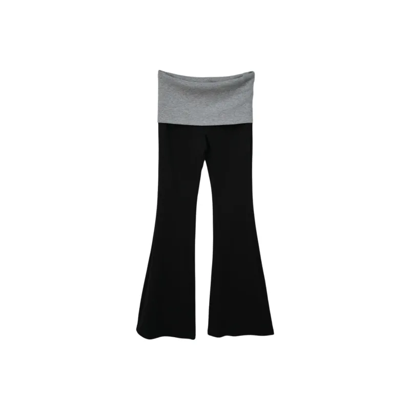 KALULI Spring Fall Summer Color Block Casual Pants Regular Tall Extended Length Women's Black, Gray, Blue Color Block-11