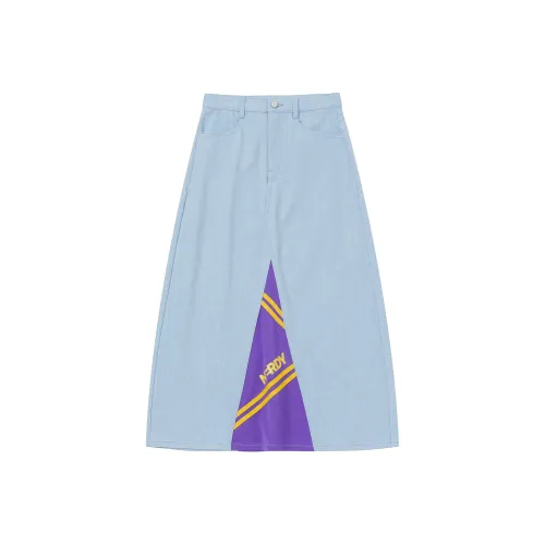 NERDY SS24 Denim Long Skirt Women's Light Blue