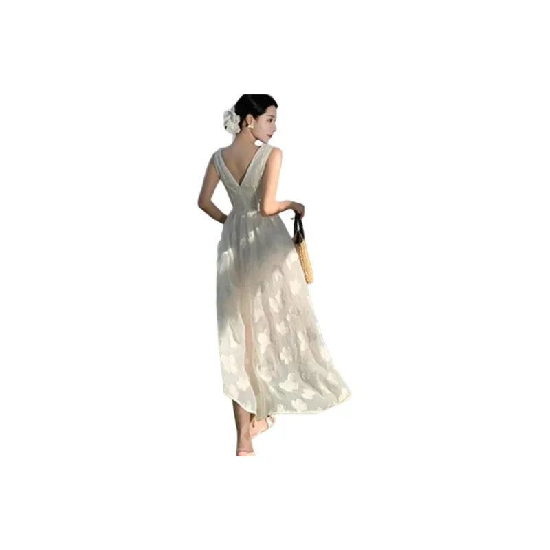 JECCI FIVE Sleeveless Dress Women's White-1