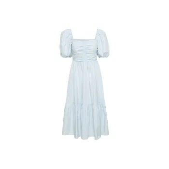 ARITZIA Wilfred Amuse Poplin Midi Dress Short-Sleeved Dresses Women's Classic Light Blue