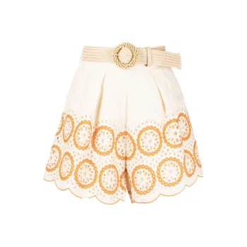 Zimmermann Broderie anglaise Linen Short Shorts