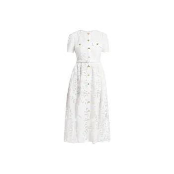 Self portrait Lace Belted Midi Dress