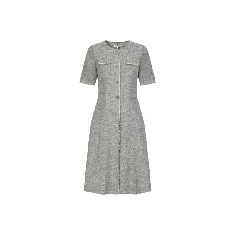 JZ. ANNAKRO Short Sleeved Dress Women's Medium Gray-0